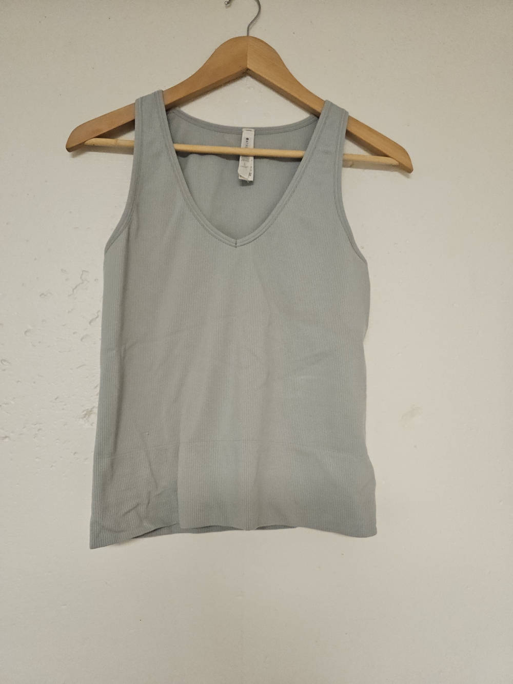 Athleta Ribbed V‑Neck Tank Top in Light Sage